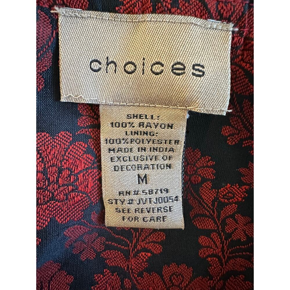 Vintage Y2K Choices Black Burnout Velvet Embroidered Jacket MD Whimsigoth Witchy - Picture 7 of 8
